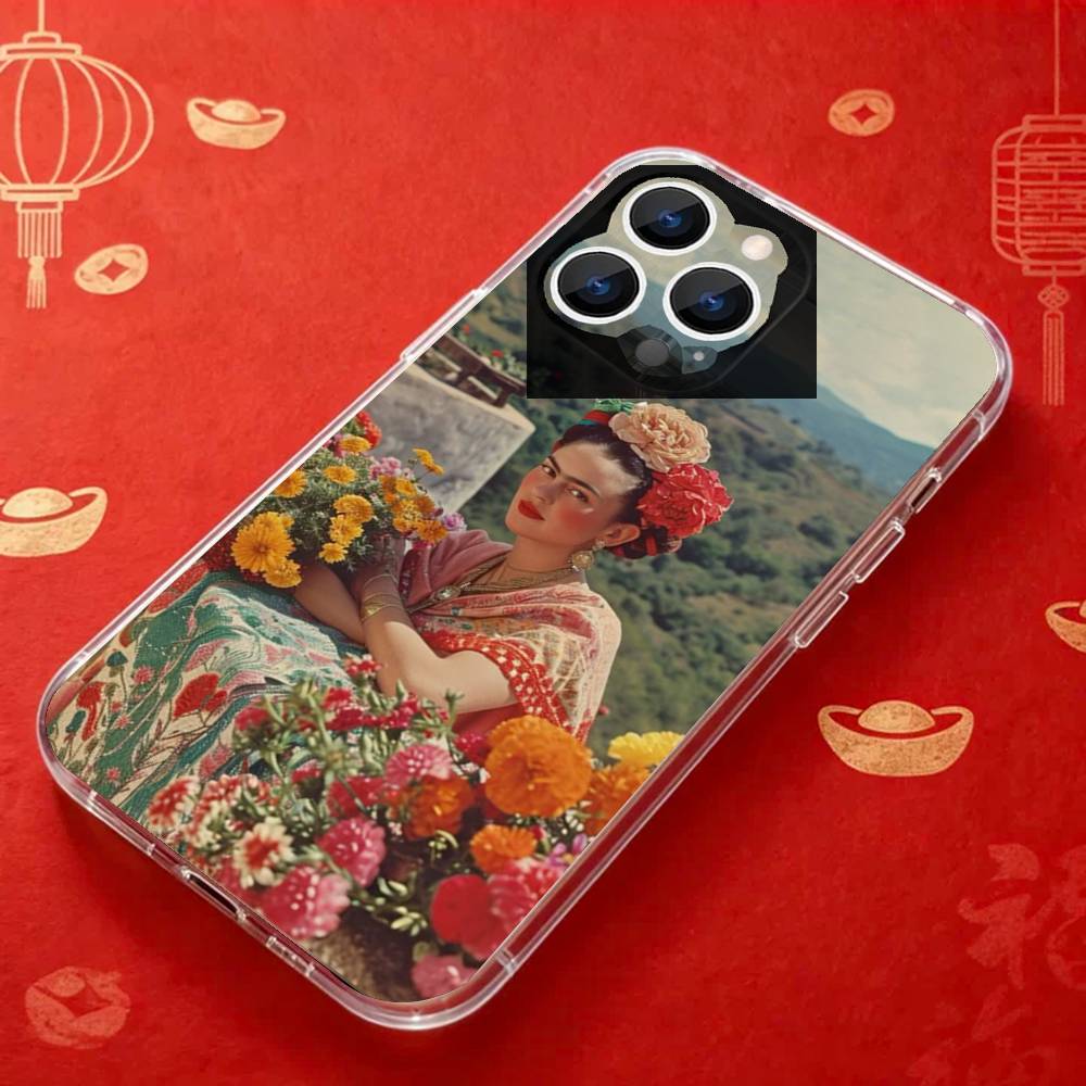 Арт F-Фриды К-Кало КРУТЫЙ Чехол для Телефона Для iPhone 17,16,15,14,13,12,11 Pro,Max,Plus,X,XS,XR,SE4,E Mini Прозрачный Мягкий Чехол