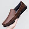 Fashion Business Mens Slip On Shoes Classic Men's Genuine Leather Loafers Casual Breathable Flat Shoes Non-Slip Comfortable Walking Shoe