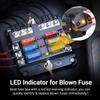 Fuses Block, 36V Fuses Box Holder with Waterproof Cover, Circuits Fuses Panel with Negative Bus for Car Boats