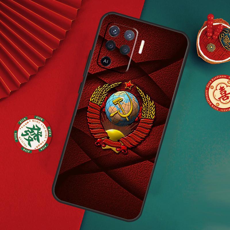 Coat Of Arms Russian CCCP Flag Case For Oppo A6 A5 Pro A15 A18 A38 A58 A78 A98 A54 A74 A94 A17 A57 A80 A60 A40 A16 A76 A96