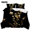 Golden Butterfly Duvet Cover Set Exotic Luxury Style Bedding Set for Adults Girl Butterfly Queen King Size Polyester Qulit Cover