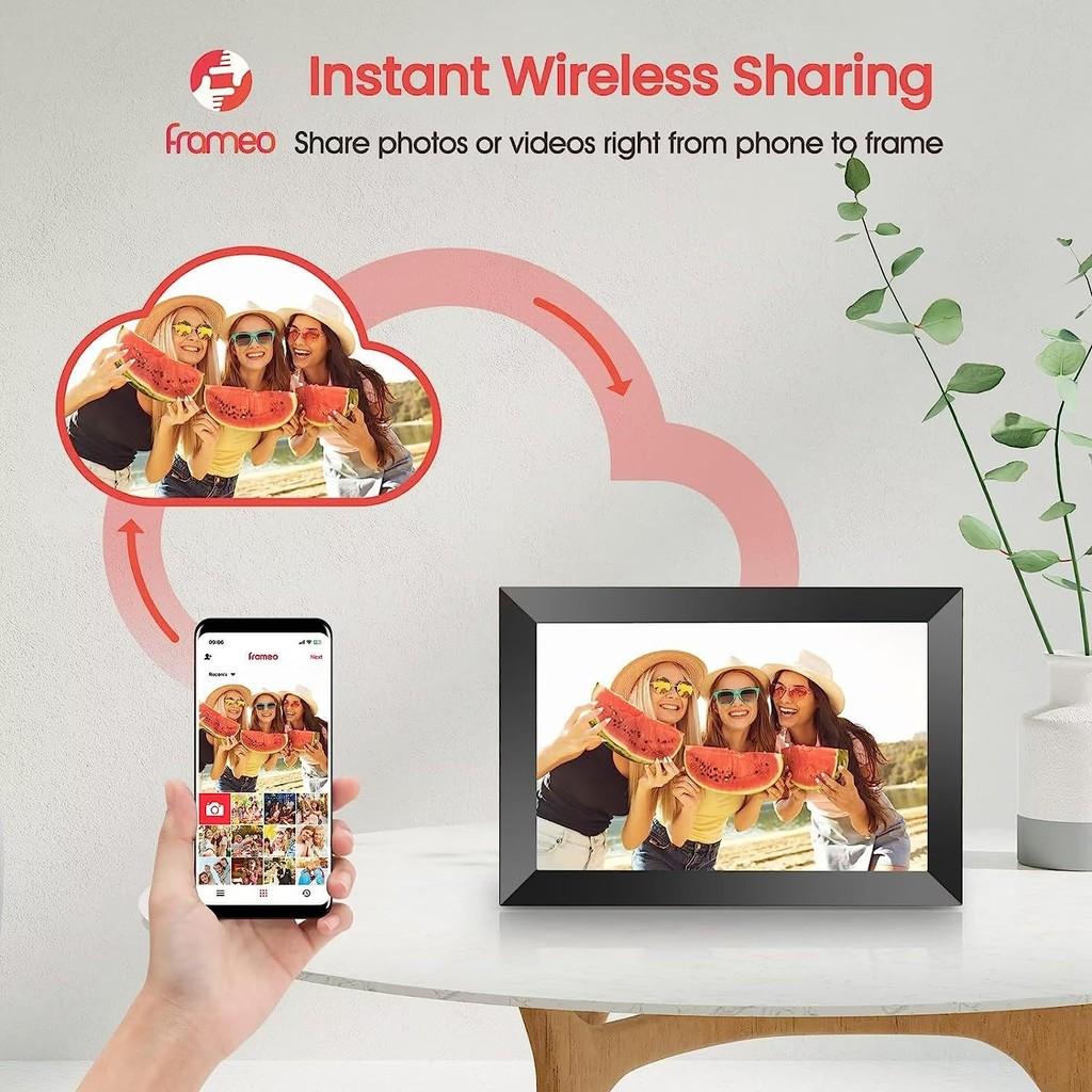 10,1-дюймовый сенсорный экран IPS Cloud Picture Frame WiFi Цифровая фоторамка Сенсорный видеоплеер Пульт дистанционного управления Электронный альбом