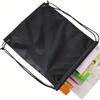 1pc Drawstring Backpack Black Gym Bulk Strapped Handbag Backpack Drawstring Backpack, Black