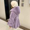 Autumn Winter Kids Clothing Baby Girls Coat Thikcen Sweet Fur Fashion Rabbit Fur