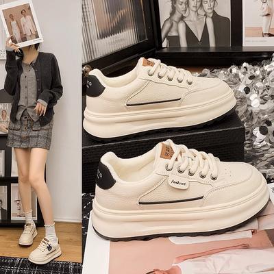 Кожаные белые туфли на платформе, женская обувь, весна-лето 2025, новые легкие туфли для серфинга, популярная универсальная обувь для спорта и отдыха