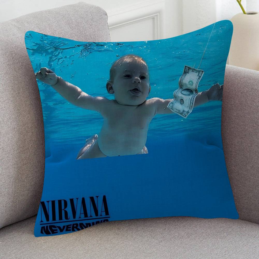 Rock Band Nirvana Pillow Cushion Cover Pillowcase Living Room Sofa Home Decor Customized