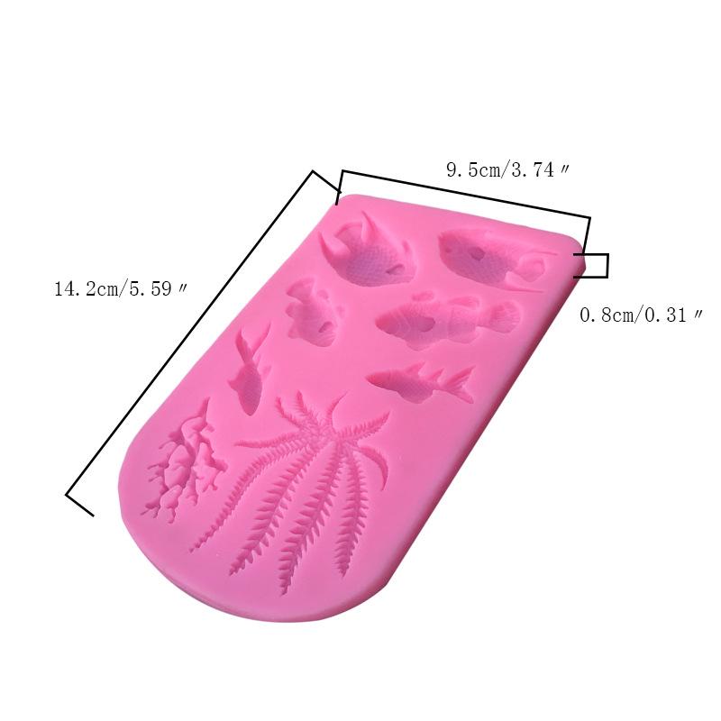 Kitchen DIY Fondant Chocolate Fondant Dry Pez Fish Modeling Mold Marine Animal Silicone Mold