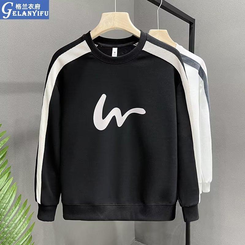 Высококачественная хлопковая толстовка с круглым вырезом, корейская мода, футболки с длинным рукавом в стиле Харадзюку, повседневная уличная одежда для мужчин на осень 2023 г.