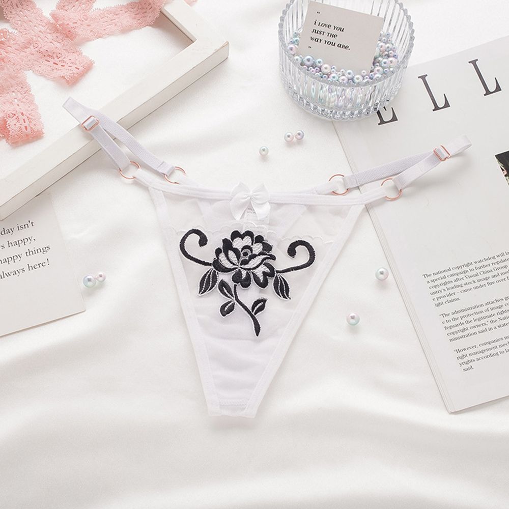 Girls Low waist Intimates Women  T-back Seamless  Briefs Ladies Bandage Thongs Lace Bow Panties