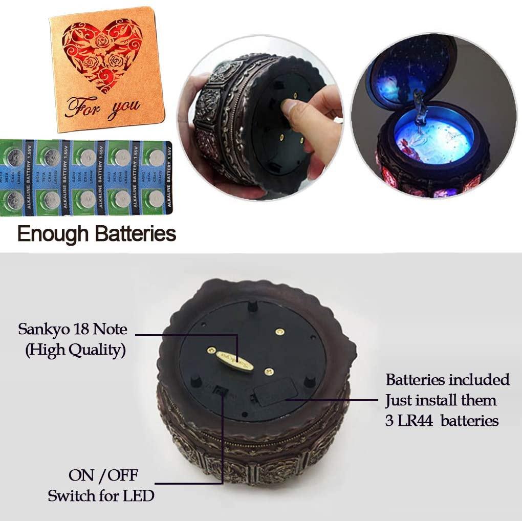 Музыкальная шкатулка со знаками зодиака в стиле ретро, ​​12 музыкальных шкатулок созвездий, Подарочная коробка с изображением Бога Солнца, светодиодная подсветка для девочек, подарки на день Святого Валентина, день рождения