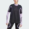 Adidas Свободная футболка для бега X Stella McCartney Truepace, женские топы, черный, фиолетовый II3236