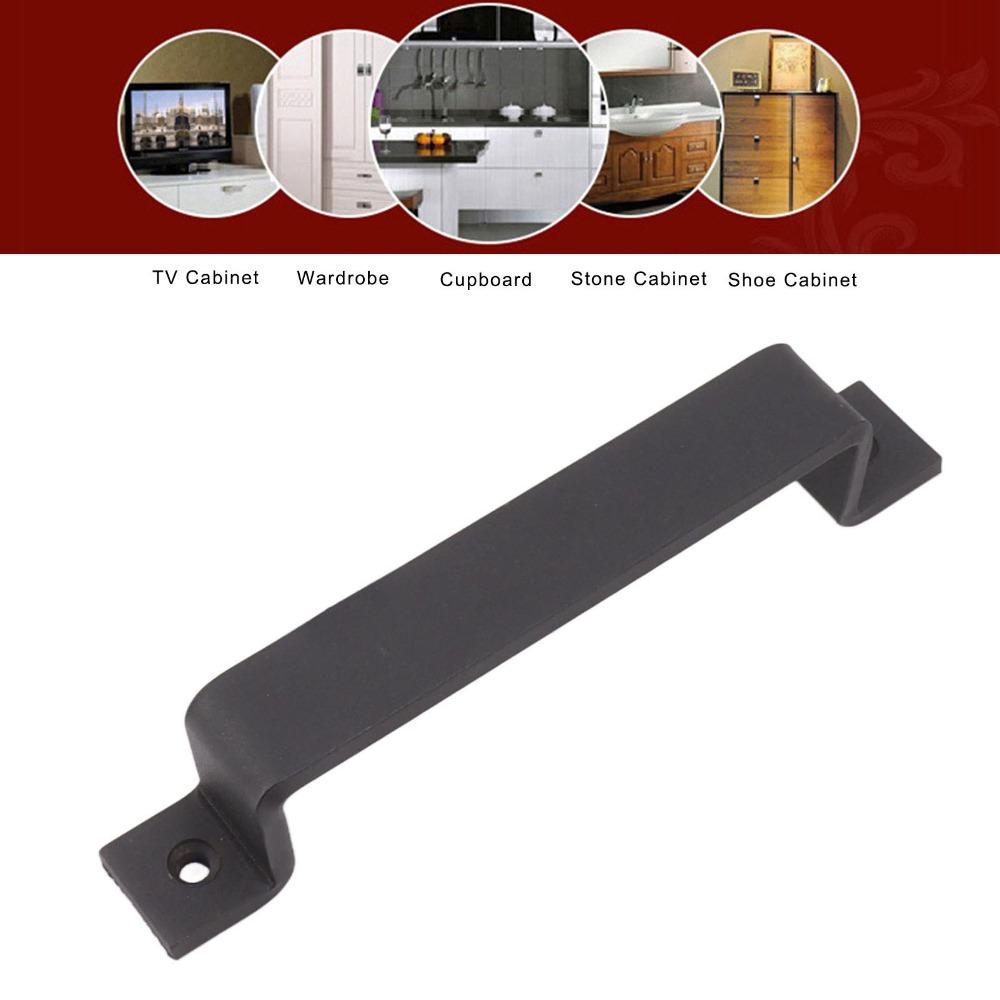 Black Sliding Door Pull 153mm Hole Spacing Door Handle Bar Modern Barn Door Pull Handle Wardrobe