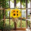 Венок с буквами подсолнуха, украшение для дверной подвески, праздничный реквизит, подвесная оконная настенная подвеска