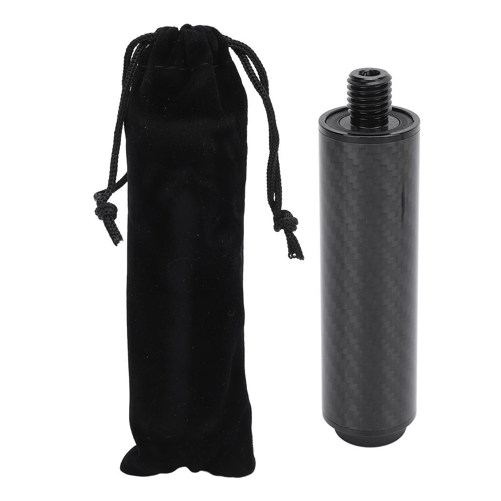Billiard Pool Cue Extender 4 Inch Carbon Fiber Pool Cue Extension Stick with Rubber Rear Plug for