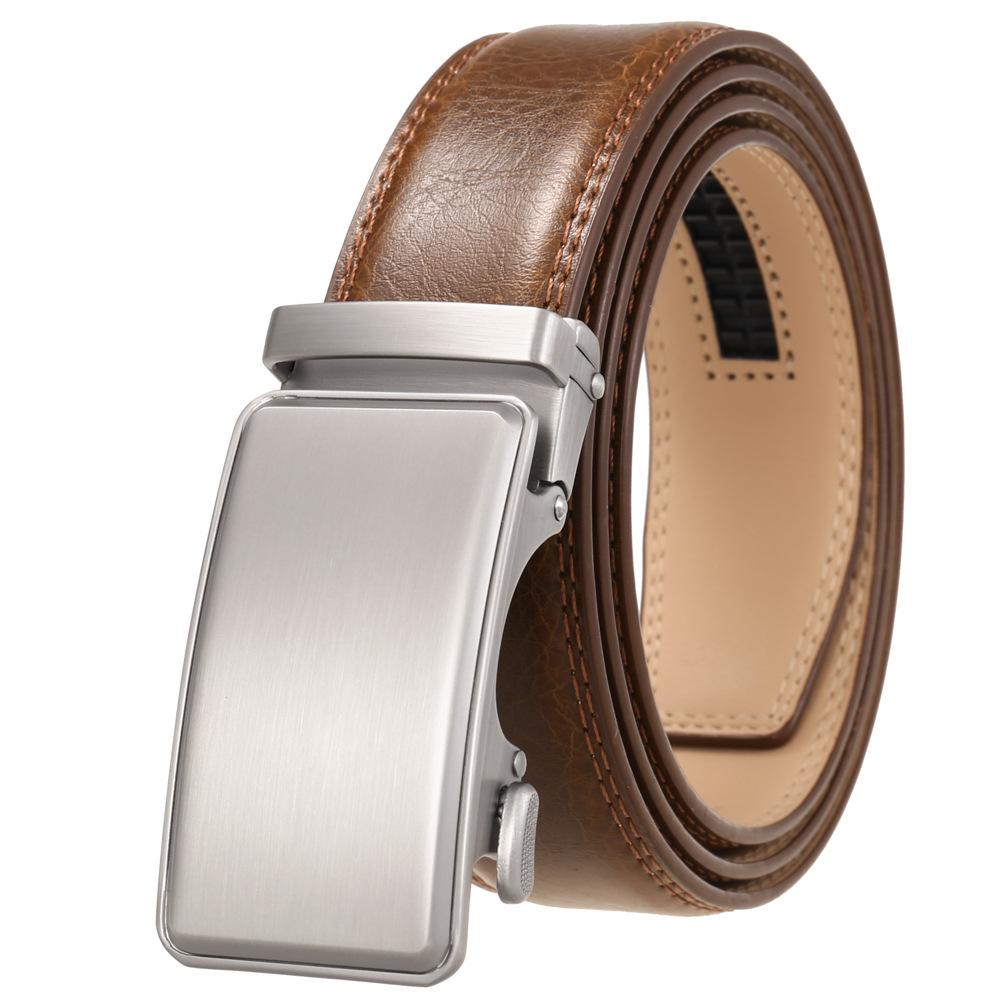 1 шт. Модный ремень, мужской ремень с автоматической пряжкой, ремень из коровьей кожи, двухслойная кожа Ly35-0677-1