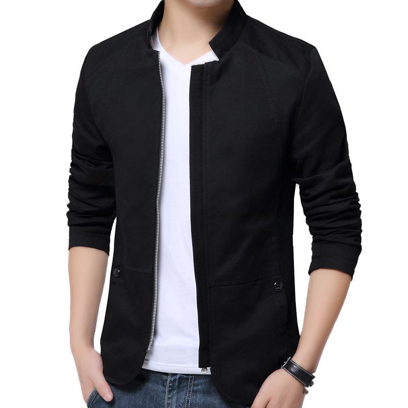 Bomber Jacket Men Stand Collar Mens Jacket Slim Fit Mens Blazer Casual Jackets Male Spring Autumn Thin Windbreaker