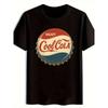 Мужская винтажная крутая футболка с принтом Cola - Ретро футболка с надписью "Enjoy Cool Cola", Черная повседневная футболка с коротким рукавом и культовым дизайном Cola, Удобная