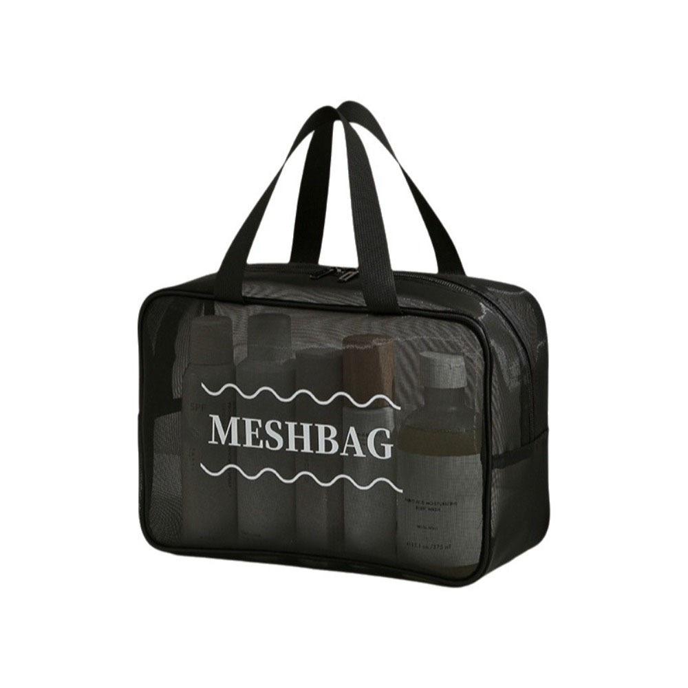 Large Capacity Mesh Cosmetic Bag Bow Travel Bathing Kit Fashion Toiletry Storage Bag Ladies