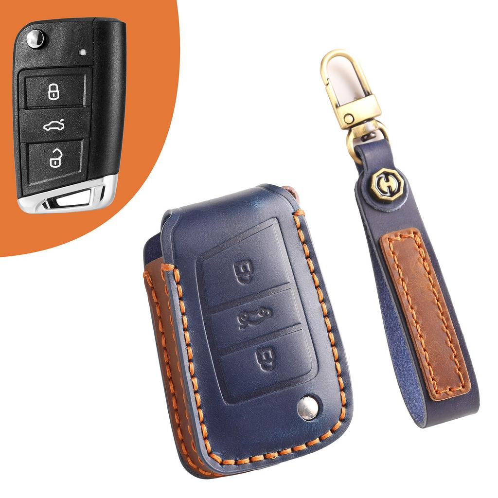 Чехол для автомобильного ключа Volkswagen из натуральной кожи для Lavida, Sagitar, Magotan, Lingdu, Bora, Passat, Tiguan.