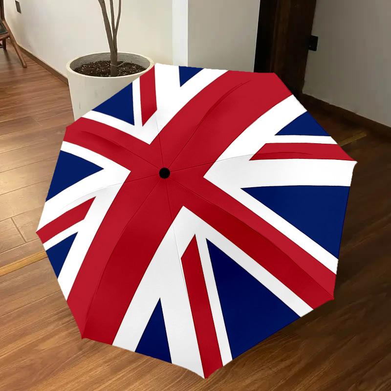 1 шт. Автоматический складной зонт Union Jack с защитой от ветра, прочным куполом на 8 спицах, прочными спицами, модным дизайном 1191A