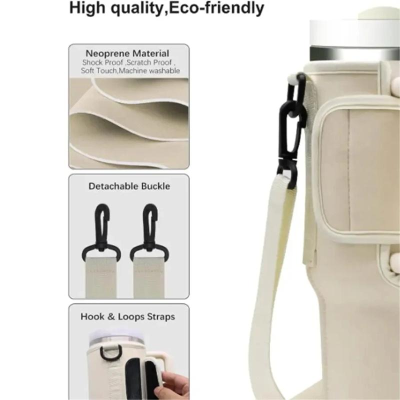 Water Bottle Carrier Bag for Large Capacity Tumbler Cup with Handle Water Bottle Cup Sleeve with Adjustable Shoulder Strap