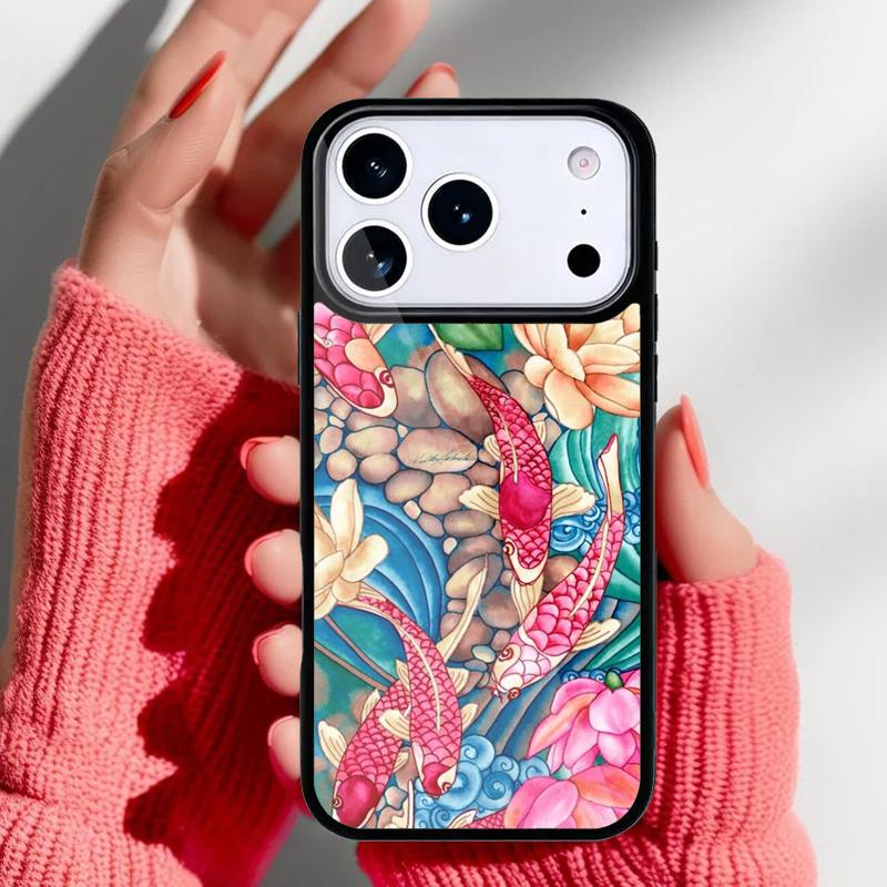 Японская рыба кои Чехол для телефона iPhone 17 16 15 14 13 Pro Max Задняя крышка для 12 11 Pro Coque