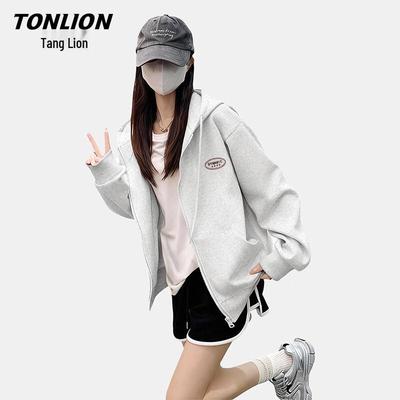 Женская повседневная толстовка с капюшоном на молнии TonLion