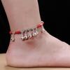 New 12 Zodiac Red Rope Bell Anklet Retro Silver Simple Natal Antique Women's Accessories
