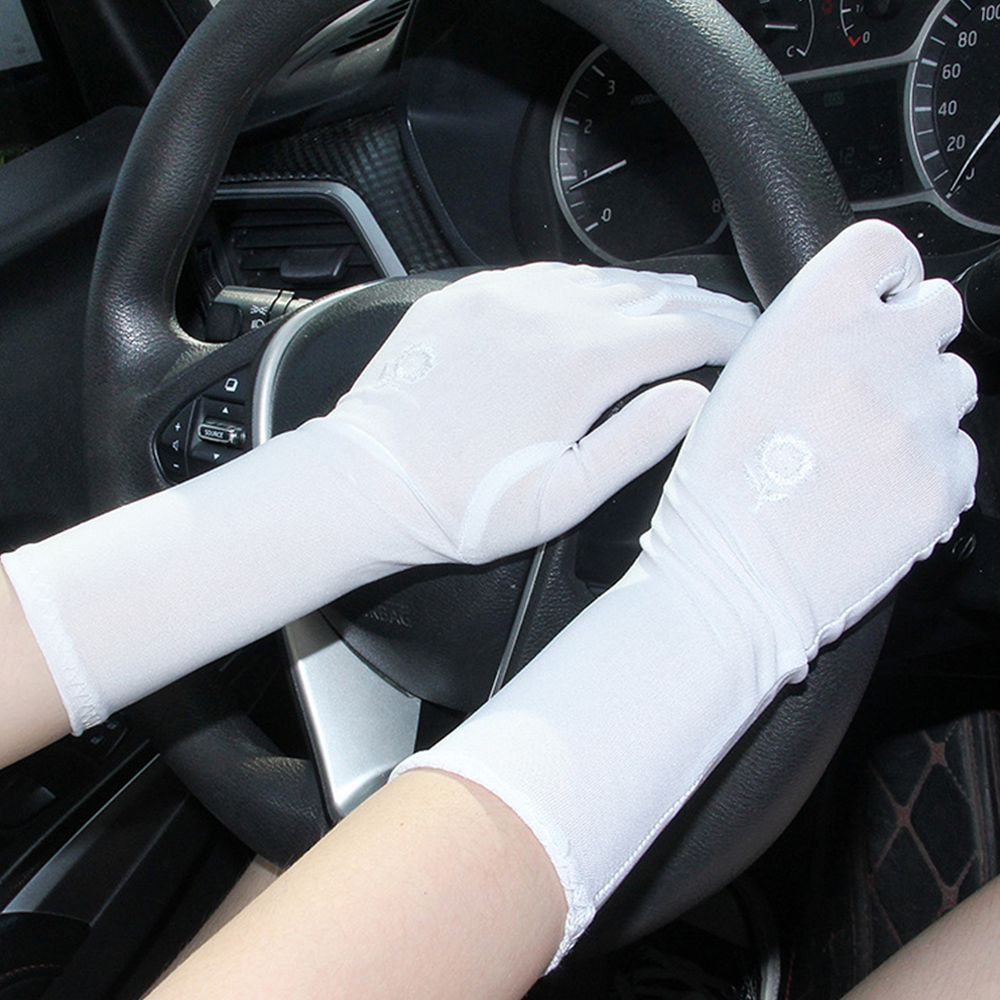 Summer Spring Mid-long Slip Resistant Sunscreen Gloves Anti UV Driving Gloves Etiquette Gloves