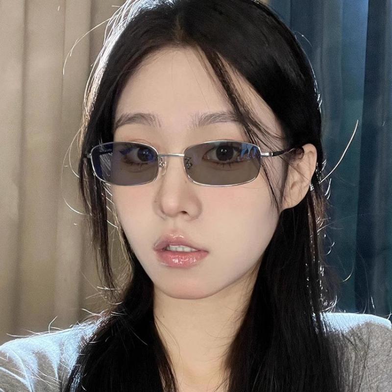 Ретро Маленькие Овальные Женские Солнцезащитные Очки Бренд Shades Классические Конфетные Цвета Металлические Прямоугольные Солнцезащитные Очки Модные Очки UV400