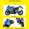 1/12 SUZUKI GSX-R1000, литая под давлением игрушка из сплава мотоцикла, модель автомобиля мотоцикла, соединительная головка, резиновые шины, мотоцикл, автомобиль для мальчика, подарок