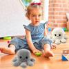 Reversible Octopus Plush Toys Black And Gray 20cm, Show Your Mood Without Saying A Word-p