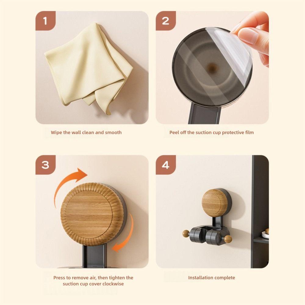 Suction Cup Type Wall Mounted Showerhead Holder Free Punching Sprayer Support  Bathroom Home