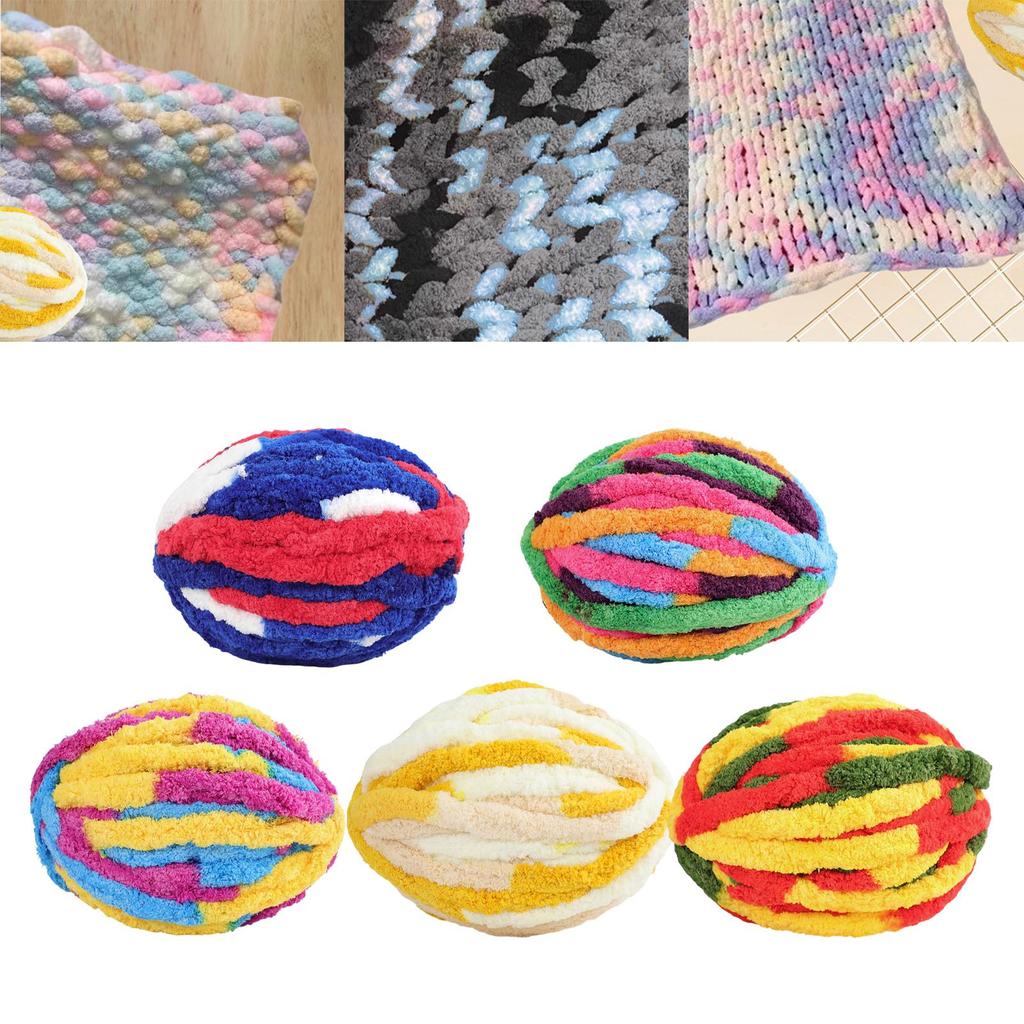 Chunky Wool Yarn Giant Hand Knitting Polyester Plush Blanket Material DIY Rug Yarn for Cushions and Pet Beds
