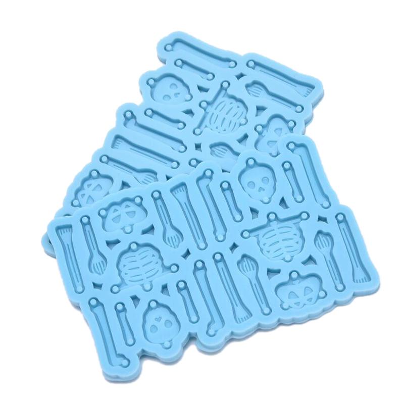 Silicone Skull Skeleton Pendant Mold Epoxy Resin Mould Diy Jewelry Making Tool