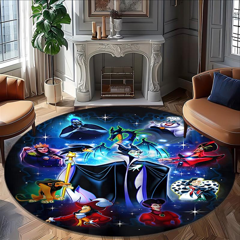 1pc Villains Carpet, Round Rug, Comfortable, Suitable for Entryways, Living Rooms, Office, And Bedrooms, Christmas Decoration