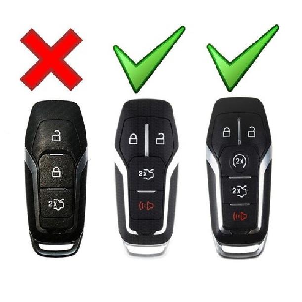 Glossy Black Key Fob Shell Cover For Ford Lincoln Intelligent Access Smart Key