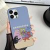 Cute Cartoon Barbapapa For iPhone 16 15 14 13 12 11 17 Pro Max Plus Wave Corrugated Phone Case Anti Drop Cover