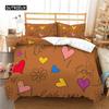 3D Love Heart Duvet Cover Microfiber Romantic Love Affection Theme Bedding Set King Full For Kids Teen Valentines Day Room Decor