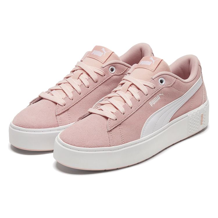 Puma Smash Platform V2 Suede Peachskin Women Sneakers Pink White 373037-05