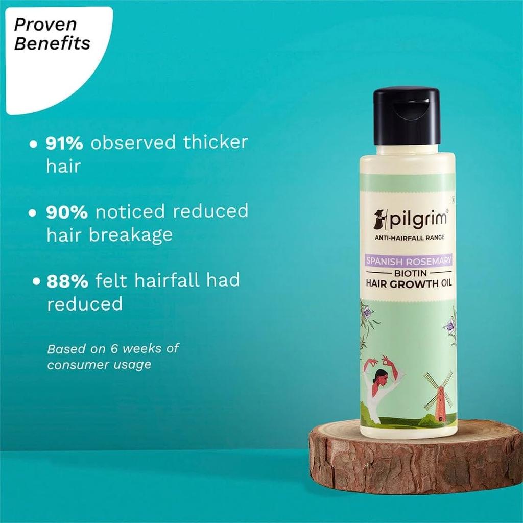 Масло Pilgrim Spanish Rosemary & Biotin для роста волос 100 мл | Уменьшает выпадение волос и укрепляет волосы для мужчин и женщин