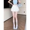 Pure Desire Pleated Lace-Trim A-line Mini Skirt - Women's Autumn Niche Style