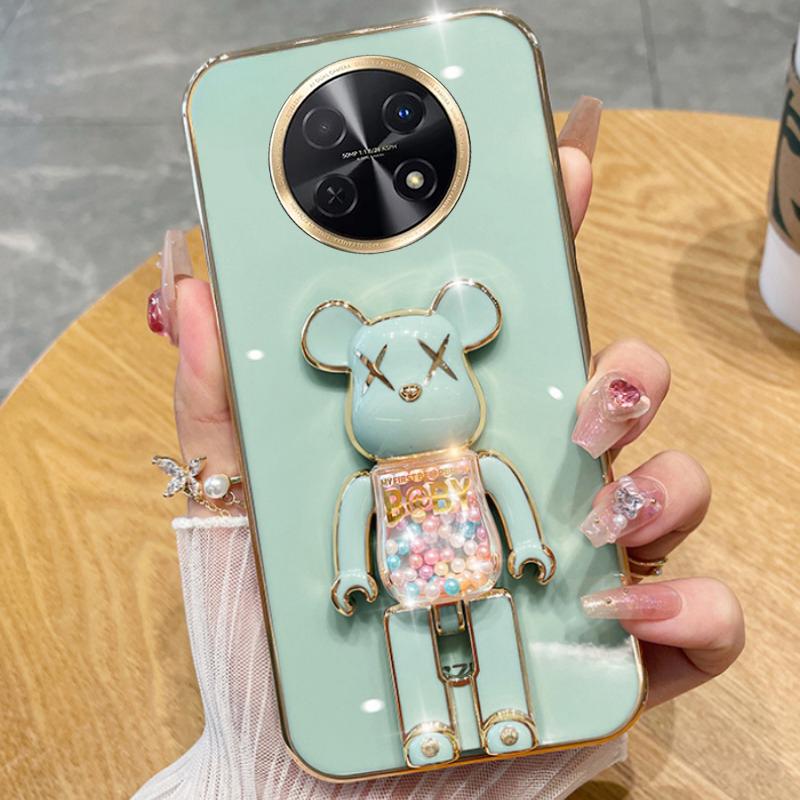 Чехол для Huawei Nova 15 Pro Max Мягкий Электролитическое Покрытие Песок Часы Гранулы KWAS Медведь Силиконовый Ударопрочный Защитный Гладкий
