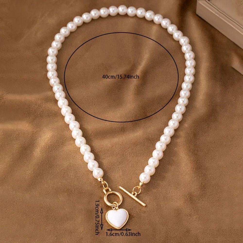 Легкий роскошный жемчужный браслет, комплект ожерелья, сплав, цепочка на ключицу, комплект ожерелья с подвеской «Любовь»