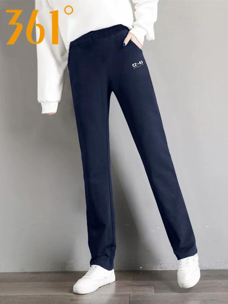 361 Women's Sports Pants 2025 Autumn New Knit Straight-Leg Pants Loose Comfortable Casual Pants Versatile Black Long Pants