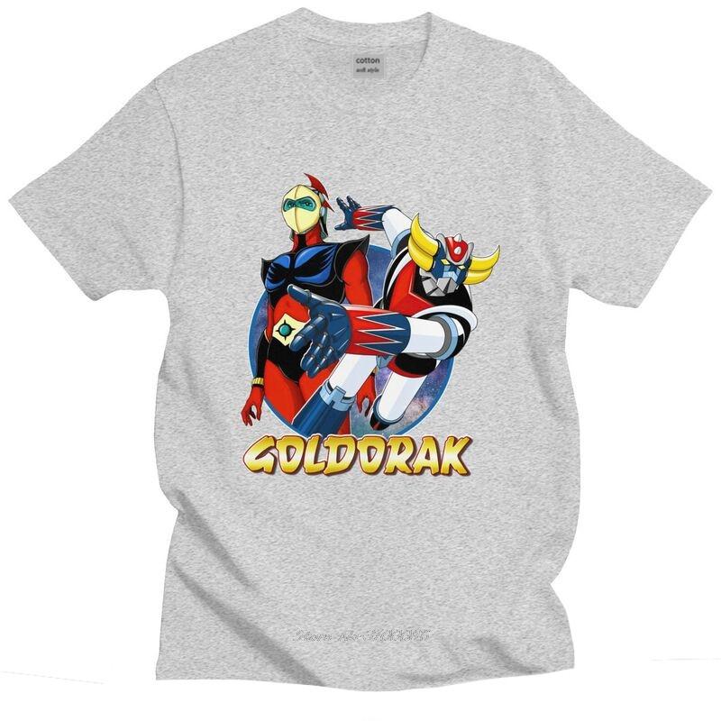 Футболка UFO Robot Goldorak Grendizer для мужчин, хлопковая футболка, городские футболки, с коротким рукавом, Акутарус Голдрейк, аниме-футболки, приталенная одежда