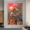 Скандинавский стиль, милые постеры и принты с изображением жирафа и животных, современная картина на холсте, детская комната, украшение для дома, куадрос, настенное искусство без рамки