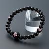 Buddhist Altar Shop Takita Shoten Specially Selected Bracelet Prayer Beads Natural Stone Bracelet Black Onyx Cherry Blossom Carving 7mm Beads Inner