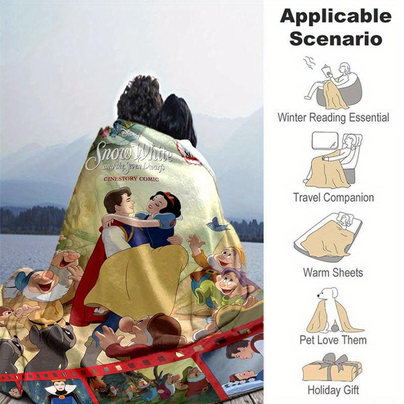 1pc, Snow White and the Seven Dwarfs Home Décor Gift Cozy Blanket for Bedroom, Living Room, Travel, Camping, Car