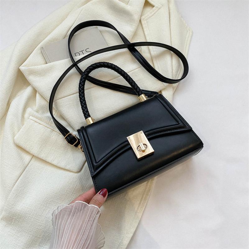 Fashionable Korean Style Small Square Bag Casual Crossbody Handbag With Lock Closure
